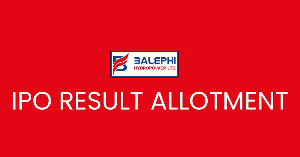 Balephi Hydropower IPO Result Day Tuesday Chaitra 29